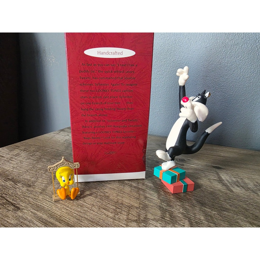 Hallmark Keepsake Ornament 1995 Looney Tunes Sylvester Tweety Hang-Togethers Set - Picture 2 of 2